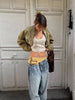 Cropped Bomber Short Jackets Women Solid Folded Hem Zipper Pockets Full Sleeves Coats Women Lady Casual Daily Street Outwear