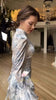 Dubai's spring slim-fit long-sleeved dress for ladies with tie belts, printed patterns and made of satin fabric. S-xxl