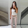 Colorful Striped Jeans Women's Long Pants Female High Street Low-waisted Pockets Denim Trousers Women's Holiday Outwear