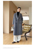 Notch Lapel Wool Coat Drop-Shoulder Women 100% Wool Loose Overcoat Double-Layers Autumn Winter Long Jacket Thick Trench Coat #24