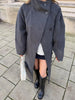 Elegant Women's Woolen Overcoat Solid Lapel Double Breasted Full Sleeve Long Coat Autumn Winter Lady Outwear