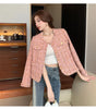 All-Match Tweed Coat Female Elegant O-Neck Cropped Jacket Women Spring Autumn Korean Small Fragrance Jacket Outwear