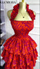 Women Floral Printed Cascading Ruffles Ball Gown Midi Maxi Long Dress Birthday Vacation Holiday Party Dresses Vestidos