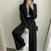 Suit Coat 2 Piece Set Women Blazer Jacket Straight Pants Ensemble Single Breasted Turn Down Collar Trousers Office Lady Outfits