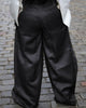 Women detachable pocket Zipper Fly Loose Wide Leg Pants Cargo Streetwear Safari Style Trousers