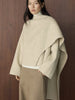 Winter Korean style slanted collar irregular wool double-sided woolen coat silhouette warm jacket for women
