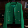 Short Black Jacket For Women's Spring And Autumn Suit Top Short Jacket Green Blazer Tweed Outwear Thick Jackets Lining