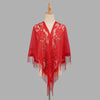 Tassel Patchwork V-Neck Cardigans Women Wedding Accessories Shawl Hollow Multicolored Evening Prom Cape Tulle Shawl Party