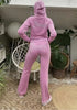 Winter Juicy Coutoure Tracksuit Women Velvet Diamond Long Sleeve Pants Hoodie Suits Piece Set Zipper Tracksuit Cro