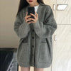 Autumn Winter Women Cardigan Sweater Coats Female Long Sleeve V-neck Loose Knitted Jackets Casual Sweater Cardigans
