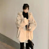 Korean Loose Thick Plush Coat For Women Winter Imitation Fur Rabbits Grass Coat Female Warm Zipper Jacket Hooded Parka Overcoat
