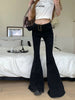 Women Japanese Y2k Streetwear Harajuku Bell Bottoms Denim Pants Long Trousers 2000s Grunge Flare Jeans Female