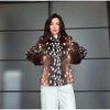 Leopard Print Women's Faux Fur Jacket Stand Neck Full Sleeve Slim Fitted Cropped Coats Female Autumn Winter Vintage Outwear