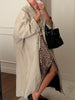 Convertible Collar Oversized Maxi Trench Coat Women Snap Buttons Dolman Sleeve Patch Pockets Outerwear Ladies Trench Jacket