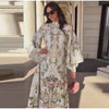 Floral Print Women Dress Button Down Mock Neck Maxi Dresses Long Lantern Sleeve A-Line Waist Belt Flared Hem Elegant Streetwear