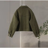 Vintage Turn-down Collar Suede Jackets Women Full Sleeve Breasted Pocket Coat Female Autumn Winter Chic Casual Wear