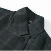 Women's Plaid Blazer Asymmetric Button Stand Collar Long Sleeve Pocket Detail Slim Fit Elegant Casual Office Outerwear