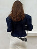 Striped Suit Outwear For Women V-Neck Patchwork Commute Slim High Waist Autumn Coat Female Blazers Coat