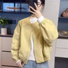 Korean Version Simple Women's Round Neck Solid Color Short Coat Spring Female Casual Loose Jacket Joker Little Overwear