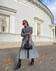 Autumn Winter Lady Office Two-piece Set Woolen Coat Skirt Set Women Lapel Hidden Buckle Blazers+High Waist Pleated Skirt Outfits