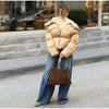Solid Quilted Cotton Coat Women's Turtleneck Lace-up Full Sleeve Warm Jacket Autumn Winter Lady Commuter Outwear