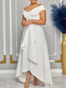 Off Shoulder Evening Dress Women Solid Maxi Long Dresses With Sleeves Wedding Bridesmaid Elegant Party Dresses Woman