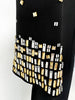 High Street Designer Vestido Women's Formal Half Sleeve Rhinestone Diamonds Beaded Midi Dress