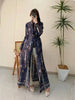 Pleated Print Foldable Collar Women's Long Sleeve Trench Coat Winter Original Design Cardigan Coat