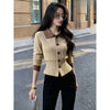 Autumn Winter Temperament Korean Women's Knitting Cardigan Sweater Jacket Long Sleeve Be All-match Ladies Sweater Coat