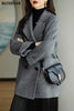 Stylish Long Sleeve Loose Pockets Women Woolen Jacket Autumn Winter Elegant Lapel Thick Female Jackets