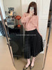 Pleated Cropped Blazer Women Batwing Sleeve Open Front Button Cardigan Jacket Elegant Office Casual Coat