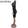 Fall Diamonds See Through O-neck Women Long Sleeve Bodycon Mini Dress Birthday Party Evening Sexy Maxi Dresses