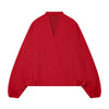 Red Short Jacket For Women Loose Fit V Collar Long Sleeve Coat Spring Autumn Female Street Outerwear