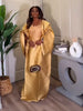 Women Modest Satin Embroidery Bubu Dress For Church Outfits African Traditional Long Loose Square Collar Batwing Sleeve