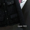 Women's Short Jacket Spring Autumn High-grade Tweed Lady Casual Outerwear Solid Single Breasted Ladies High-Quality Coat