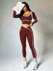 Women's Fall/Winter Round Neck Long Sleeve Yoga Top Outdoor Sports Fitness Yoga Pants