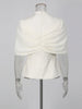Spliced Button Two Piece Sets for Women V Neck Cape Sleeve Tunic Top High Waist Ombre Skirt Elegant Set Female