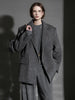 Herringbone Right Angled Shoulder Wool Blazer Coat Women, Ladies Autumn Winter Jacket
