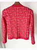High Street Designer Jacket Women's Lion Buttons Monogram Geometric Jacquard Knitted Sweater Cardigan