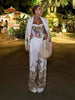 Floral Print Three-Piece Set Corset Top Oversized Blazer Wide Leg Pants Spring Vacation Women Outfit Chic Elegant Lady Suit