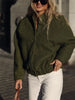 Woman Loose Gray Warm Baseball Jacket Autumn Casual Oversized Bomber Jacket Girls Vintage Thick Warm Outwear