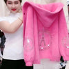 Autumn And Winter Warm Solid Color Thick Hooded Imitation Mink Fur Coat With Rhinestone And Fur Collar Women's Top Cardigan
