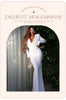 White Swinging Collar Long Dress For Women Ruched High Waist Long Sleeves Slim Elegant Evening Party Gowns