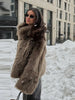 Modern Faux Fur Like Plush Jacket Autumn Winter Women's Warm Trench Coat Thicken Lady's Party Street Wear