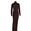 Turtleneck Long Sleeve Maxi Dress For Women Irregular Bodycon Long Dress Femme Temperament Evening Dress