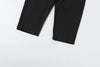 Contrast Patchwork 2 Piece Set Woman Autumn Low-Neck Full Sleeve Crop Tops+Skinny Peach Hip Long Pant Sexy Suit