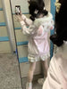 Japanese Sweet Hooded Cardigan Sweatshirt Embroidery Women Cute Jacket Spring Autumn Coat Hooded Y2k Kawaii Outerwear