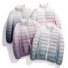 Woman 90% Duck Down Coats Winter Stand Collar Jacket Gradient Slim Fit Ultra Lightweight Keep Warm Daily Sports Jackets