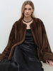 Autumn Winter Short Elegant Thick Warm Soft Brown Faux Mink Fur Coat Women Long Sleeve Modern Chic Fluffy Jacket