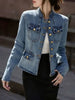 Women's Denim Jacket Spring Autumn Stand-up Collar Comfortable Lady Outerwear Long Sleeve Temperament Ladies Cowboy Coat